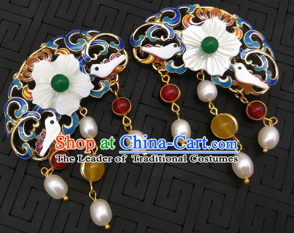 Traditional Handmade Chinese Ancient Classical Hanfu Brooch Accessories Blueing Breastpin for Women