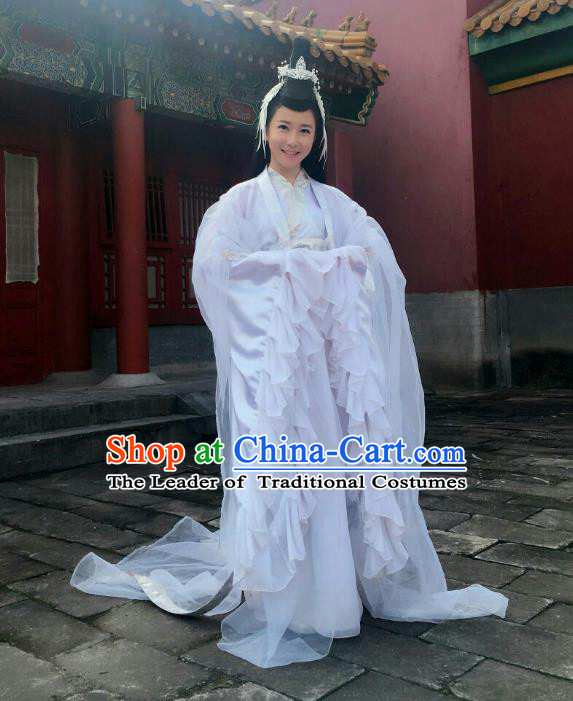 Traditional Chinese Tang Dynasty Princess Fairy Dance Costume, Asian China Ancient Palace Lady Embroidered Dress Clothing for Women