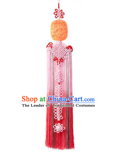 Traditional Korean Accessories Jade Waist Pendant, Asian Korean Fashion Wedding Tassel Waist Decorations for Women