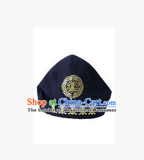 Traditional Korean Hair Accessories Embroidered Navy Hats, Asian Korean Fashion National Boys Headwear for Kids