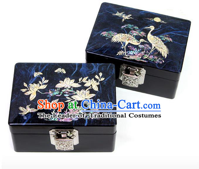 Traditional Korean Craft Handmade Printing Shell Cosmetic Container, Asian Korean Wedding Jewellery Box for Women