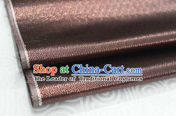 Chinese Traditional Royal Palace Pattern Mongolian Robe Deep Brown Brocade Fabric, Chinese Ancient Emperor Costume Drapery Hanfu Tang Suit Material
