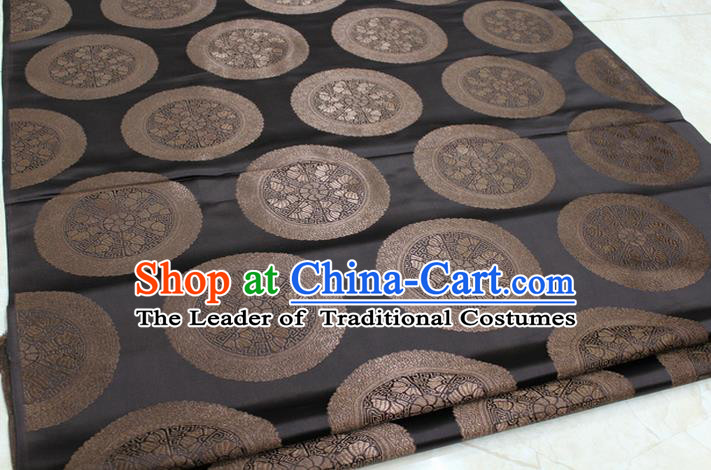 Chinese Traditional Ancient Costume Palace Pattern Mongolian Robe Brown Brocade Tang Suit Fabric Hanfu Material