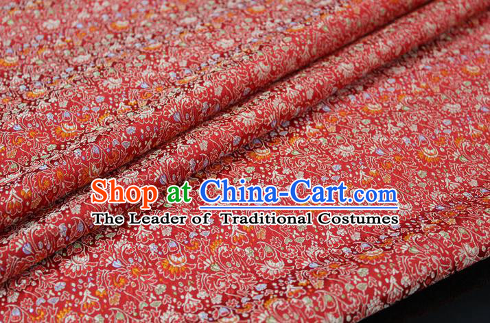 Chinese Traditional Ancient Costume Palace Cockscomb Pattern Mongolian Robe Cheongsam Red Brocade Tang Suit Fabric Hanfu Material
