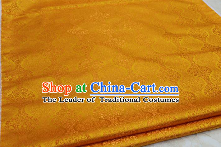 Chinese Traditional Ancient Costume Palace Pattern Cheongsam Mongolian Robe Orange Brocade Tang Suit Fabric Hanfu Material