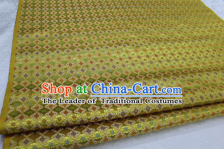 Chinese Traditional Ancient Costume Royal Palace Pattern Cheongsam Yellow Brocade Tang Suit Satin Fabric Hanfu Material