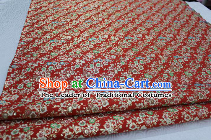 Chinese Traditional Ancient Costume Wedding Cheongsam Red Brocade Palace Pattern Satin Fabric Hanfu Material