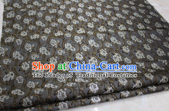 Chinese Traditional Wedding Cheongsam Brown Brocade Ancient Costume Palace Pattern Tang Suit Satin Fabric Hanfu Material