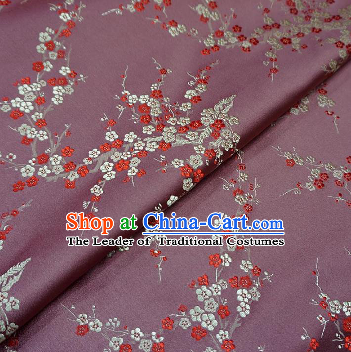 Chinese Traditional Clothing Royal Court Wintersweet Pattern Tang Suit Pink Brocade Ancient Costume Cheongsam Satin Fabric Hanfu Material