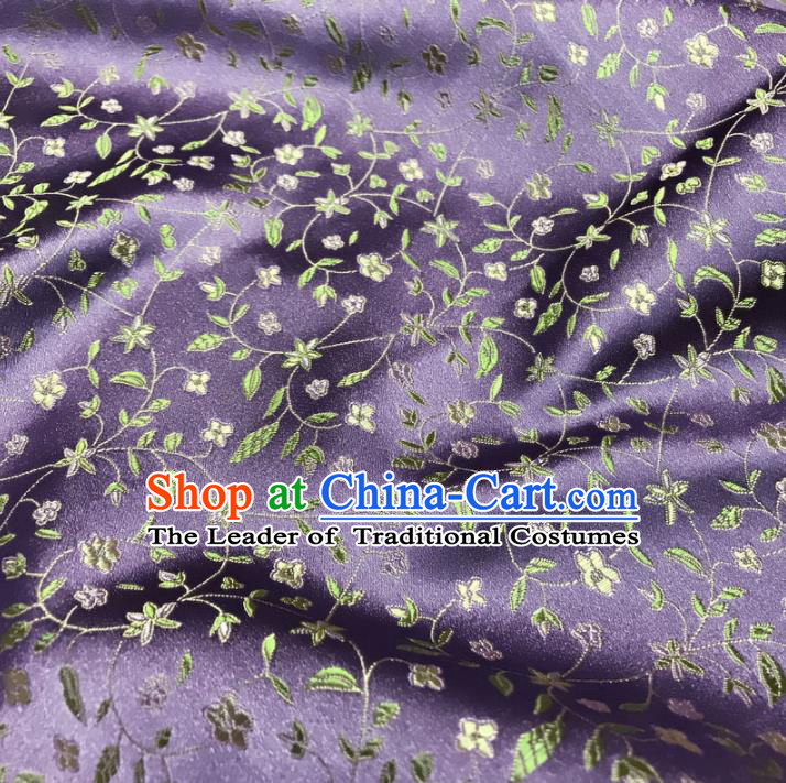 Chinese Traditional Clothing Royal Court Pattern Tang Suit Purple Brocade Ancient Costume Cheongsam Satin Fabric Hanfu Material