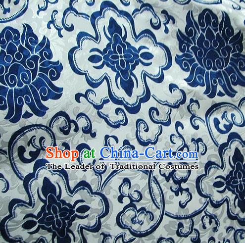 Chinese Traditional Royal Palace Lotus Pattern Design Hanfu Brocade Xiuhe Suit Fabric Ancient Costume Tang Suit Cheongsam Material