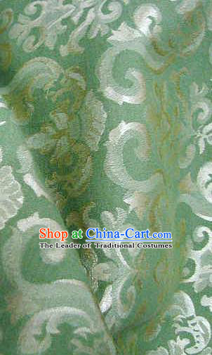 Chinese Traditional Royal Palace Pattern Design Hanfu Green Brocade Fabric Ancient Costume Tang Suit Cheongsam Material