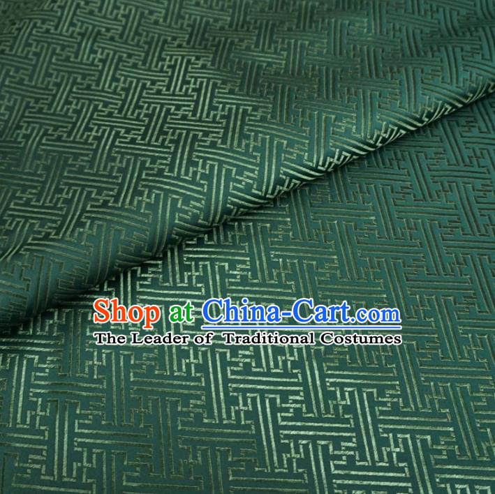 Chinese Traditional Palace Pattern Hanfu Deep Green Brocade Fabric Ancient Costume Tang Suit Cheongsam Material