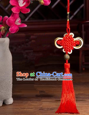 Traditional Chinese Fans Accessories Pendant Red Tassel Chinese Knots Fans Pendant