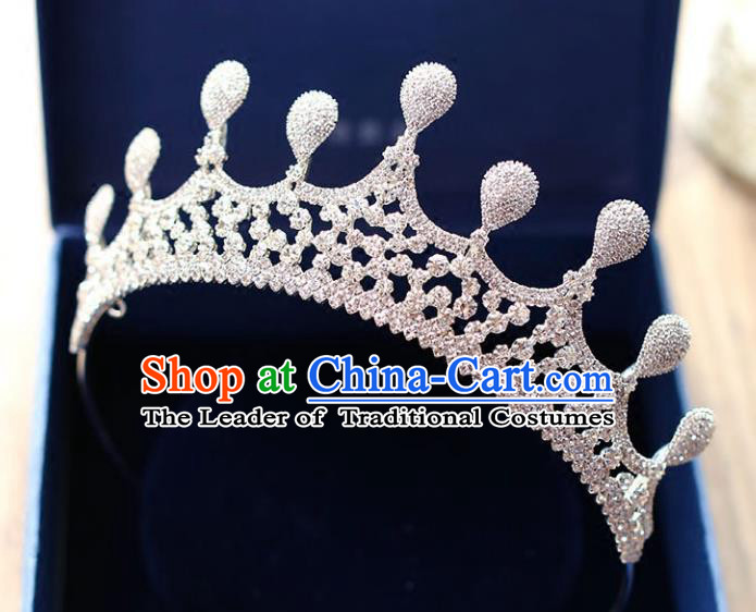 Chinese Traditional Bride Hair Accessories Baroque Princess Headwear Wedding Crystal Jewelry Royal Crown for Women