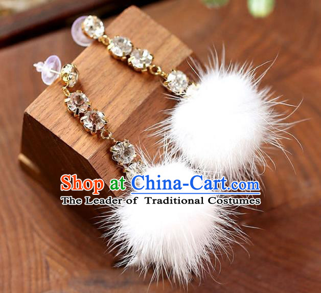 Chinese Traditional Bride Jewelry Accessories Eardrop Princess Wedding Crystal Earrings for Women