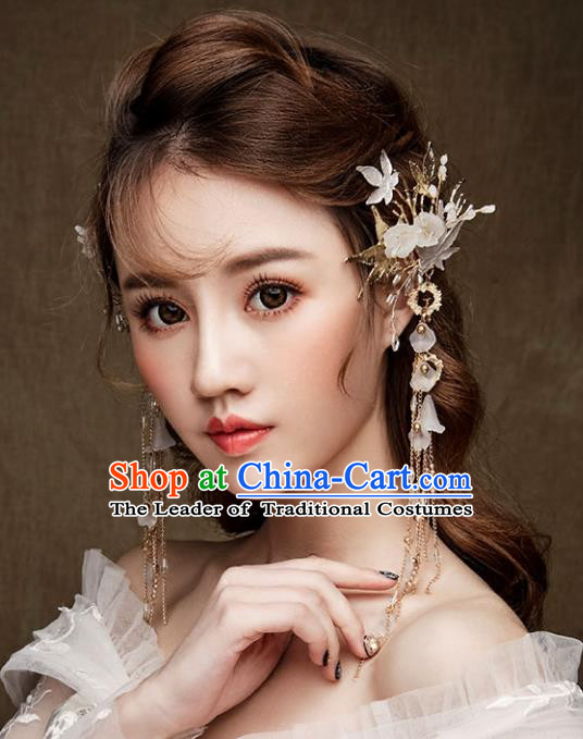Chinese Traditional Bride Jewelry Accessories Tassel Earrings Wedding Eardrop for Women
