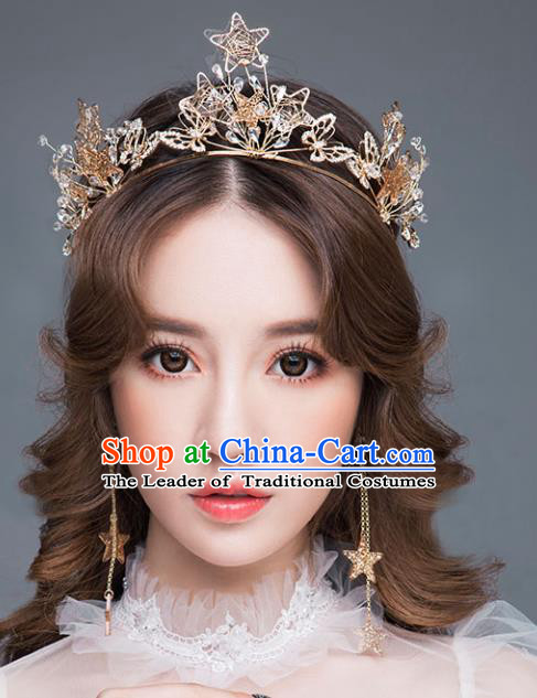 Chinese Traditional Wedding Hair Accessories Baroque Hair Clasp Bride Royal Crown for Women