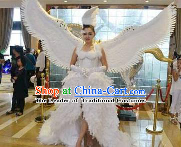 Top Grade Halloween Model Show Costume Ceremonial Occasions Brazil Parade Giant Feather Clothing and Hair Accessories