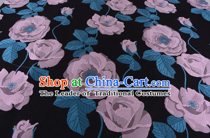 Chinese Traditional Costume Royal Palace Lilac Flowers Pattern Fabric, Chinese Ancient Clothing Drapery Hanfu Cheongsam Material