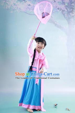 Traditional Ancient Chinese Imperial Princess Children Costume, Chinese Tang Dynasty Little Girl Dress, Cosplay Chinese Princess Hanfu Clothing for Kids