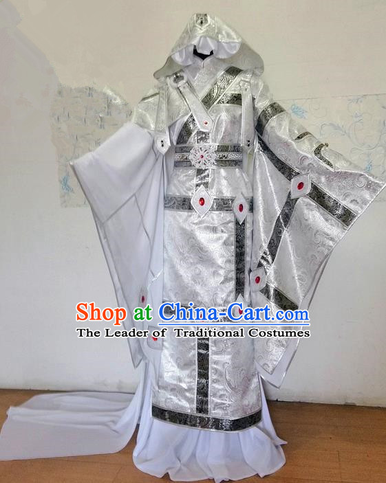 Traditional Ancient Chinese Imperial Prince Costume Complete Set, Elegant Hanfu Nobility Childe Robe, Chinese Swordsman Cosplay Clothing for Men