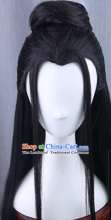 Traditional Handmade Ancient Chinese Tang Dynasty Imperial Princess Wig, Ancient Chinese Cosplay Fairy Palace Young Lady Wig for Women
