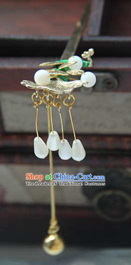 Traditional Handmade Chinese Ancient Princess Classical Hanfu Accessories Jewellery Brass Bells Hair Sticks Hair Step Shake, Tassel Hair Fascinators Hairpins for Women