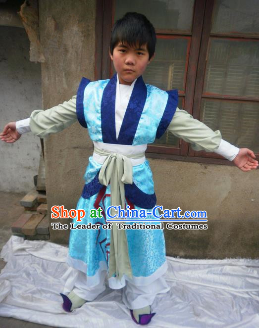 Traditional Ancient Chinese Classical Cartoon Character Little Nobility Childe Uniform Cosplay Game Role Han Dynasty Children Swordmen Prince Costume Complete Set for Men