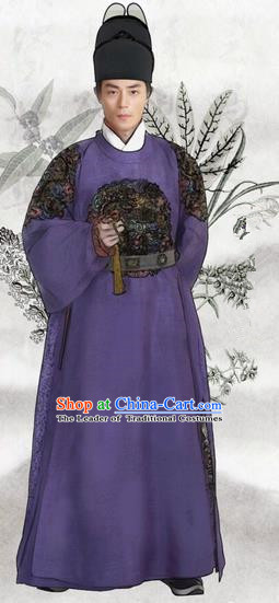 Traditional Chinese Ming Dynasty Costume Imperial Robe, Chinese Ancient Imperial Emperor Embroidery Dress and Hat for Men