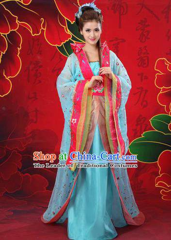 Traditional Ancient Chinese Imperial Emperess Costume, Chinese Tang Dynasty Wedding Dress, Cosplay Chinese Peri Imperial Princess Tailing Clothing Hanfu for Women