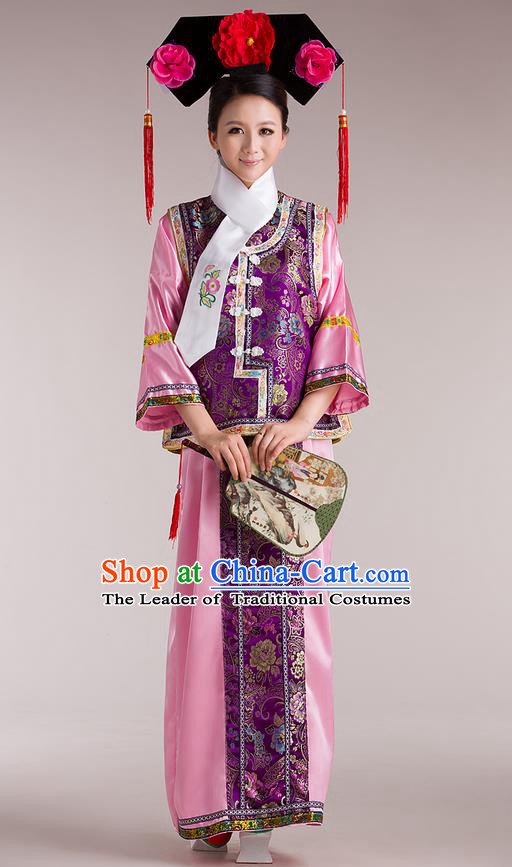 Traditional Ancient Chinese Imperial Emperess Costume, Chinese Qing Dynasty Lady Dress, Cosplay Chinese Peri Imperial Princess Clothing for Women