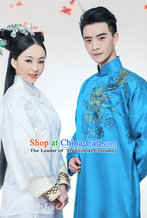 Traditional Ancient Chinese Lovers Costume, Chinese Republic of China Lovers Dress, Hanfu Clothing for Women for Men