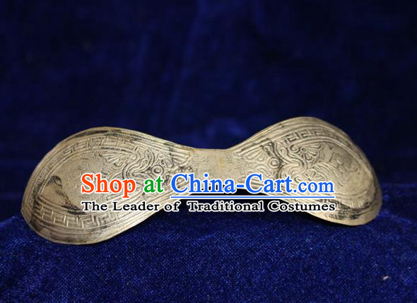 Traditional Chinese Miao Nationality Crafts Jewelry Accessory Hair Accessories, Hmong Handmade Miao Silver Palace Hair Sticks Hair Claw, Miao Ethnic Minority Hair Fascinators Hairpins for Women