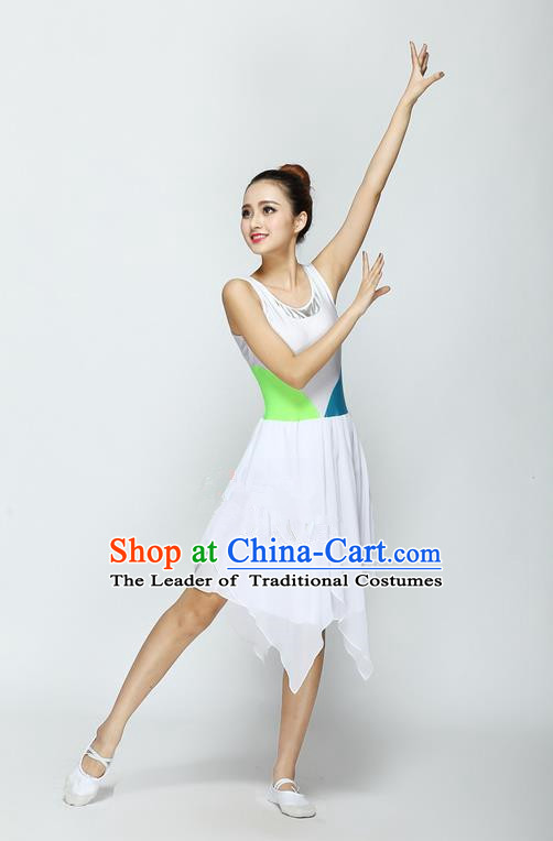 Traditional Modern Dancing Compere Costume, Women Opening Classic Chorus Singing Group Dance Dress, Modern Dance Classic Ballet Dance Green Dress for Women