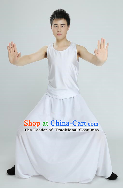 Traditional Chinese Ancient Costume, Folk Dance Drun Dance Kung fu Performance Uniforms, Classic Dance Martial Art Elegant Clothing for Men