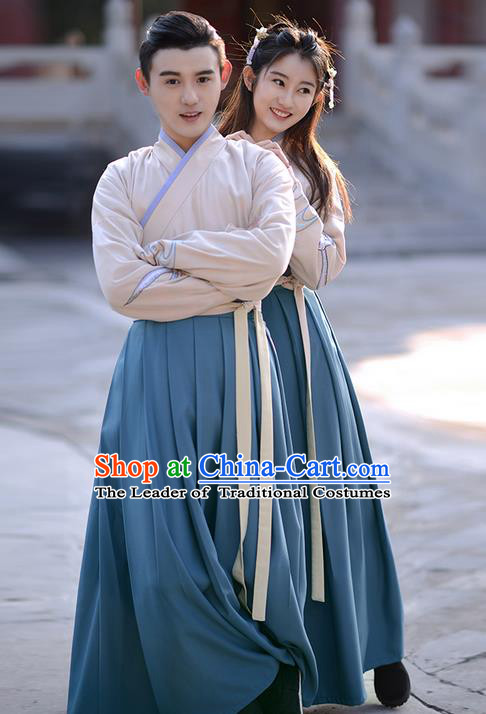 Traditional Ancient Chinese Costume Embroidered Blouse and Slip Skirt Complete Set , Elegant Hanfu Suits Clothing Chinese Han Dynasty Imperial Dress Clothing for Women for Men