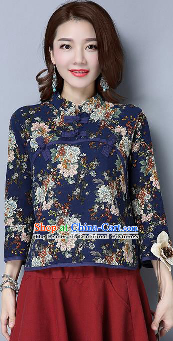Traditional Chinese National Costume, Elegant Hanfu Embroidery Flowers Slant Opening Shirt, China Tang Suit Plated Buttons Chirpaur Blouse Cheong-sam Upper Outer Garment Qipao Shirts Clothing for Women