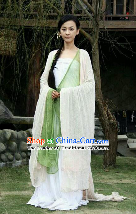 Traditional Ancient Chinese Tang Dynasty Female Costume and Handmade Headpiece Complete Set, Chinese Ancient Young Lady Princess Imperial Consort Hanfu Clothing for Women