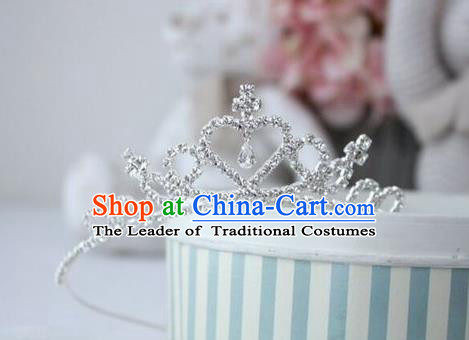 Top Grade Handmade Classical Hair Accessories, Children Baroque Style Wedding Royal Crown Hair Jewellery Hair Clasp for Kids Girls