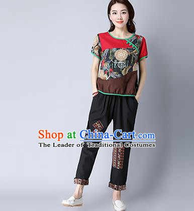 Traditional Chinese National Costume Plus Fours, Elegant Hanfu Embroidered Black Bloomers, China Ethnic Minorities Tang Suit Pantalettes for Women