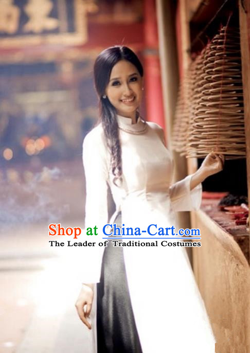 Top Grade Asian Vietnamese Traditional Dress, Vietnam Bride Ao Dai Dress, Princess Wedding White Dress and Pants Cheongsam Clothing for Women