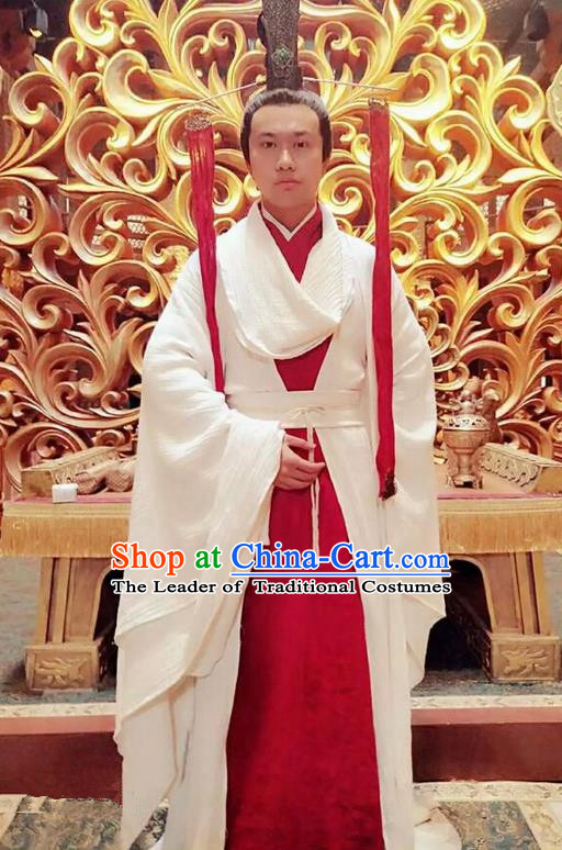 Traditional Chinese Ancient Shang Dynasty Palace Minister Costume, China Mythology Television Zhao Ge Ancient Infante Clothing and Headwear Complete Set for Men