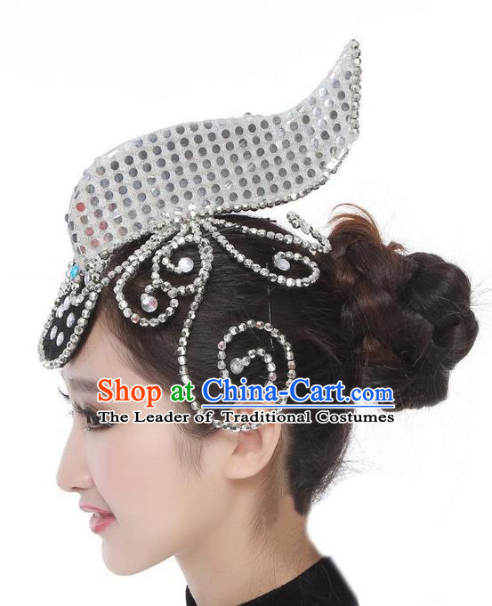Traditional Chinese Classical Hair Accessories, China Female Folk Dance Forehead Ornament Headwear for Women