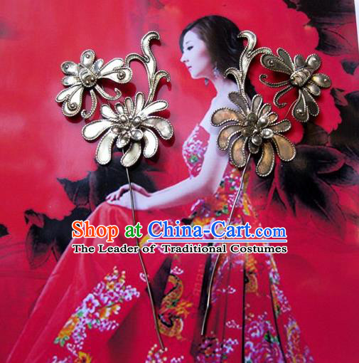 Traditional Handmade Chinese Ancient Classical Hair Accessories Barrettes Flower Hairpin Hair Fascinators for Women