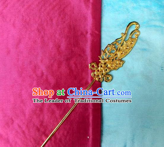 Traditional Handmade Chinese Ancient Classical Hair Accessories Barrettes Manchu Imperial Princess Golden Hairpins Step Shake Hair Ornament for Women