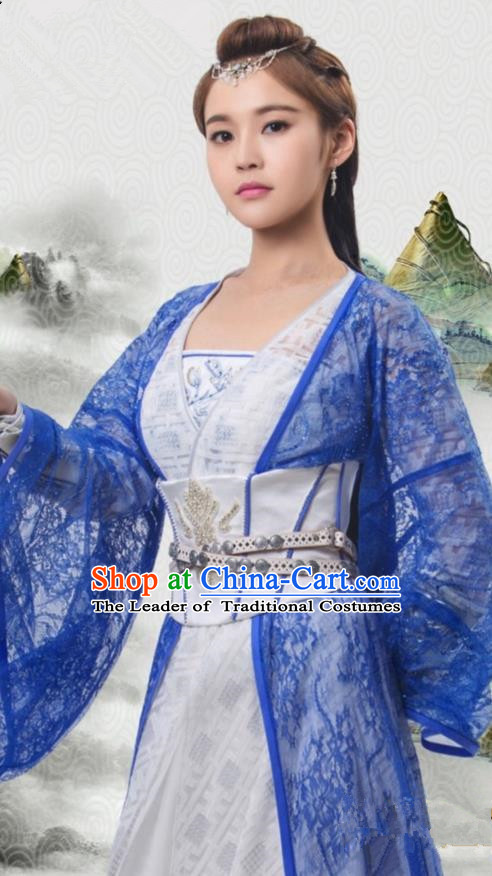 Traditional Ancient Chinese Tang Dynasty Young Lady Costume, Xuanyuan Sword Han Cloud Imperial Princess Clothing and Headpiece Complete Set