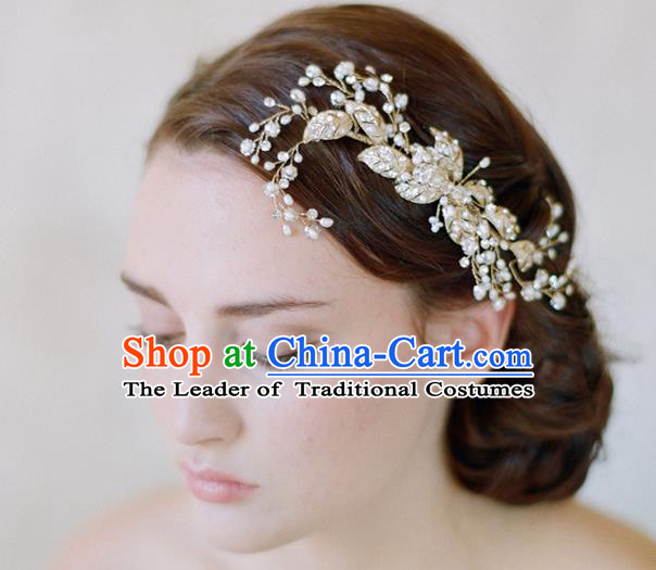 Top Grade Handmade Wedding Bride Hair Accessories Crystal Headband, Traditional Princess Baroque Hair Clips Headpiece Hair Combs for Women