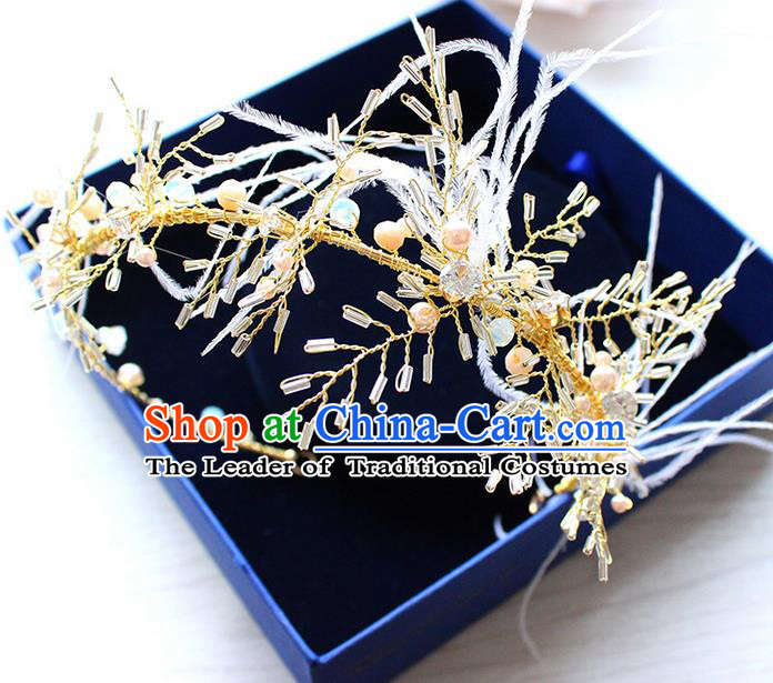 Top Grade Handmade Wedding Bride Hair Accessories Crystal Headband, Traditional Princess Baroque Hair Clasp Headpiece for Women