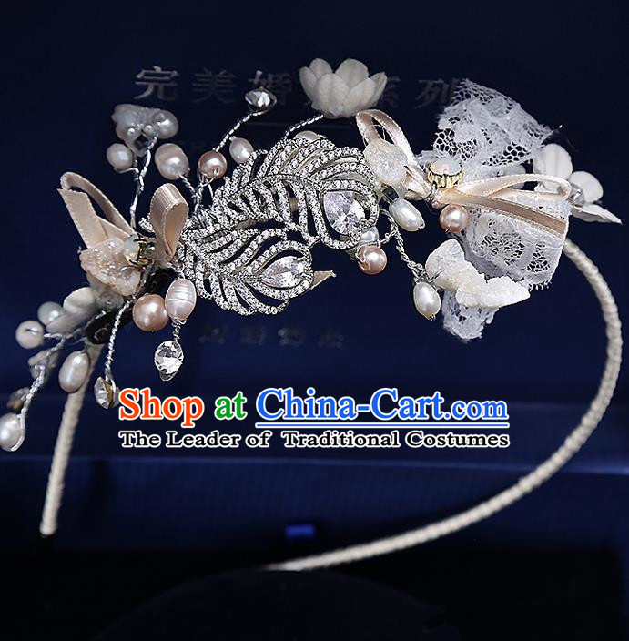 Top Grade Handmade Wedding Bride Hair Accessories Crystal Hair Clasp, Traditional Baroque Princess Hair Stick Headband Headpiece for Women